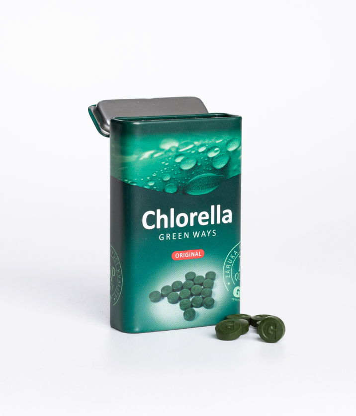 Travel box for chlorella tablets